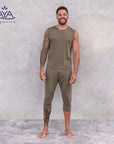 Jaya Ali 3/4 Herren Yoga Hose Tencel - olive