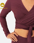 Amina Wrap Top - dark cranberry