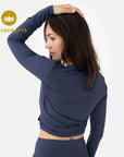 Amina Wrap Top - midnight blue