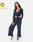 Amina Wrap Top - midnight blue