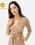Amina Wrap Top - desert sand
