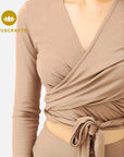 Amina Wrap Top - desert sand