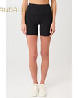 Mandala Biker Shorts Rib - black
