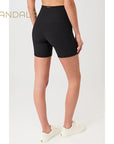 Mandala Biker Shorts Rib - black