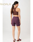 Mandala Biker Shorts Rib - burgundy