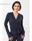Mandala Cozy Wool Wrap Jacket - night sky