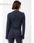 Mandala Cozy Wool Wrap Jacket - night sky