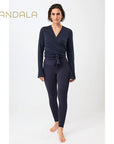 Mandala Cozy Wool Wrap Jacket - night sky