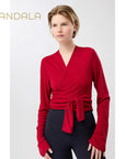 Mandala Cozy Wool Wrap Jacket - rouge
