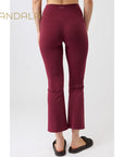 Mandala Cropped Flared Pants - beet