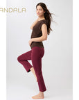Mandala Cropped Flared Pants - beet