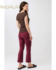 Mandala Cropped Flared Pants - beet