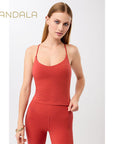 Mandala Copped Pilates Top - siena