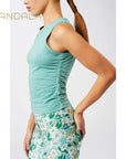 Mandala Cropped Ruffled - seafoam
