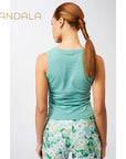 Mandala Cropped Ruffled - seafoam