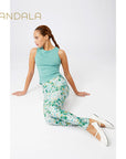 Mandala Cropped Ruffled - seafoam