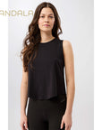 Mandala Cropped Tank Top - black