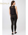 Mandala Cropped Tank Top - black
