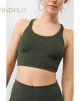 Mandala Monoprinted Bra - moss
