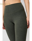 Mandala Monoprinted Tights - moss