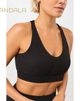 Mandala Rib Bra - black