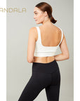 Mandala Sport Ribbed Bra - white