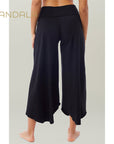 Mandala Roll over Tulip Pants - black