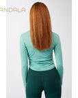 Mandala Side Ruffled Longsleeve- seafoam