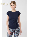 Mandala Side ruffled Top - night sky