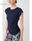 Mandala Side ruffled Top - night sky