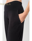 Mandala Wide Leg Workout Pants - black
