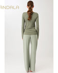 Mandala Wide Leg Pants - mineral
