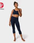 Manduka Dhara Capri Legging - midnight heather