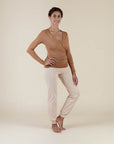 Yamadhi Roll Down Yoga Pants - caramel beige