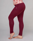 Hip Skirt Yoga Leggings mit Rock - weinrot