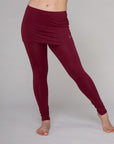 Hip Skirt Yoga Leggings mit Rock - weinrot