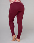 Hip Skirt Yoga Leggings mit Rock - weinrot