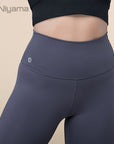Niyama Essentials 7/8 Yoga Leggings mit hohem Bund - rauchblau