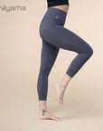 Niyama Essentials 7/8 Yoga Leggings mit hohem Bund - rauchblau