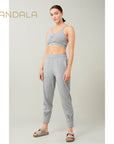 Mandala Cuffed Track Pants - melange grey