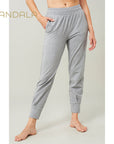 Mandala Cuffed Track Pants - melange grey