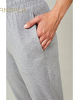 Mandala Cuffed Track Pants - melange grey