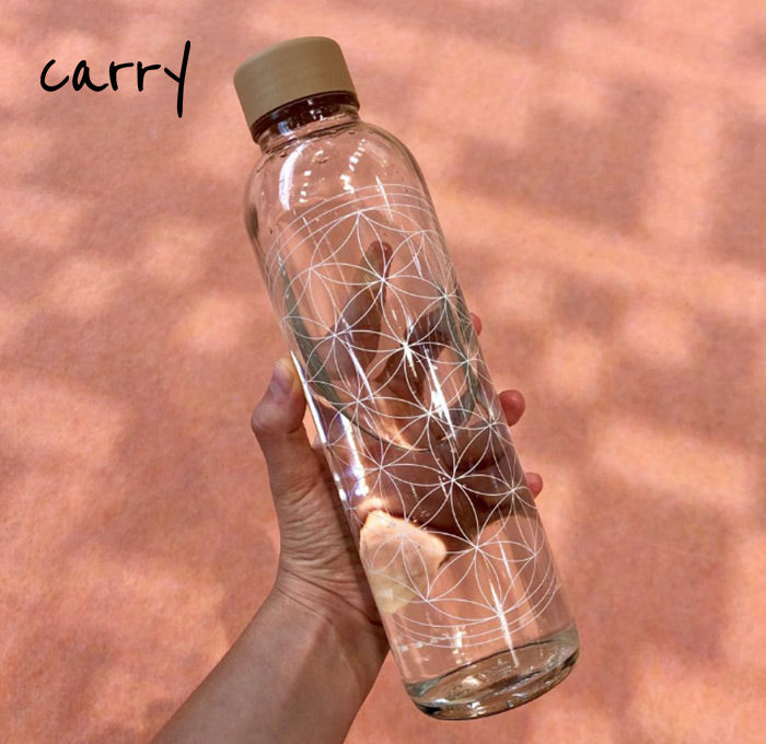 Carry Bottle FALLING LEAVES Glas Trinkflasche 0,7 L