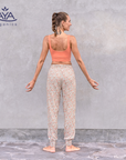 Jaya Ananda Damen Yoga Hose - creme flowers