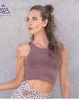 Jaya kurzes Yoga Top Daisy - rose taupe