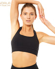Mandala Cross Back Bra - black