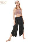 Mandala Tulum Pants aus veganer Seide - olive