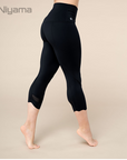 Niyama Leggings ¾ Mesh Yoga Leggings Capri - schwarz