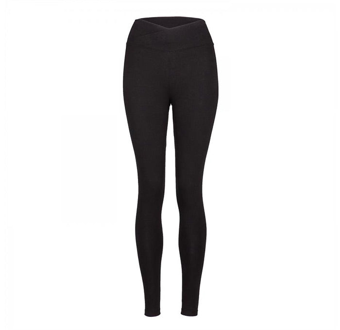 Yamadhi Basic Leggings Crossed Waist - black