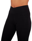 Yamadhi Basic Leggings Crossed Waist - black